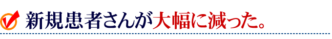 新規患者さんが大幅に減った。